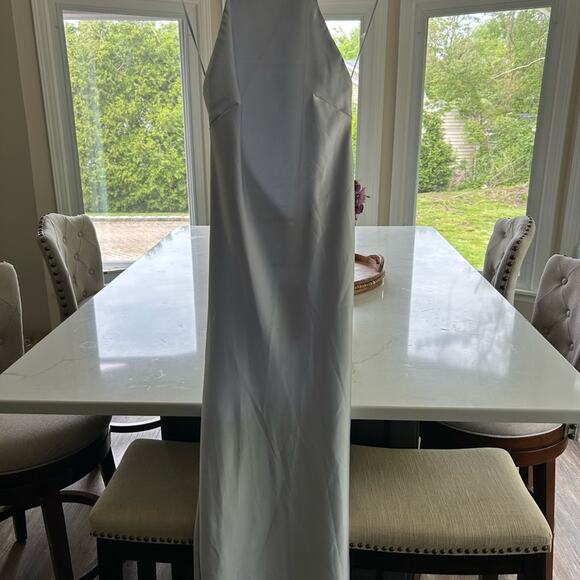 Zara Icy Blue SATIN DRESS WITH SPAGHETTI STRAPS NWT Size  XXL - Picture 13 of 16